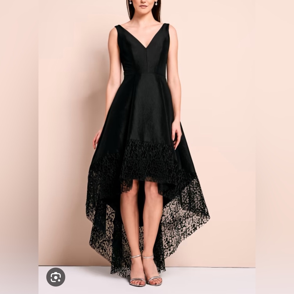 Betsy & Adam Lace-trimmed Hi-Lo Dress